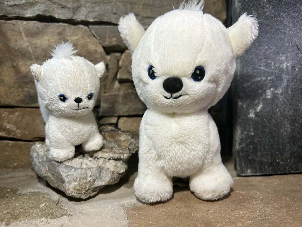 Vintage Neopets White Doglefox set Stuffed Animal Beanbag Plush lot